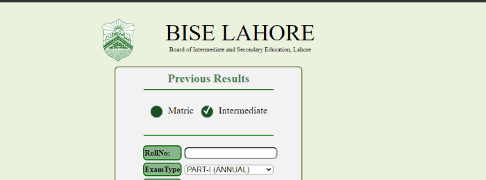 2nd Year Class Result 2024 BISE Lahore Board